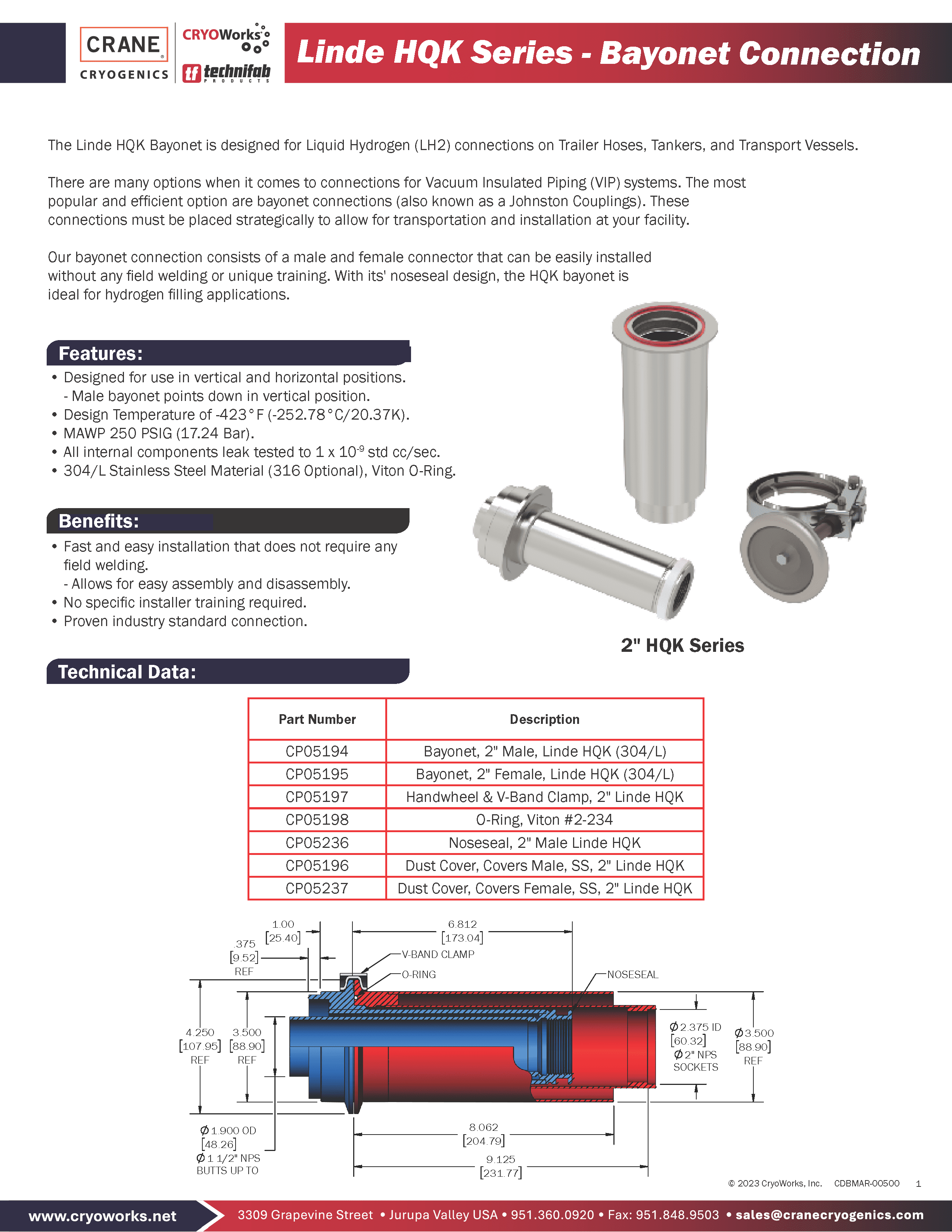 CRANE®CRYOGENICS LINDE HQK CDBMAR 00500 09 25 25 CDBMAR V5 EN