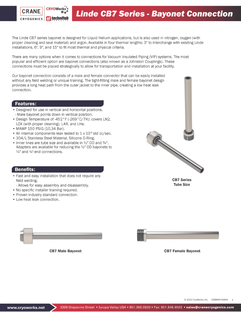Linde CB7 Series 09 26 25 CDBMAR 00494 Crane Cryogenics Page 1