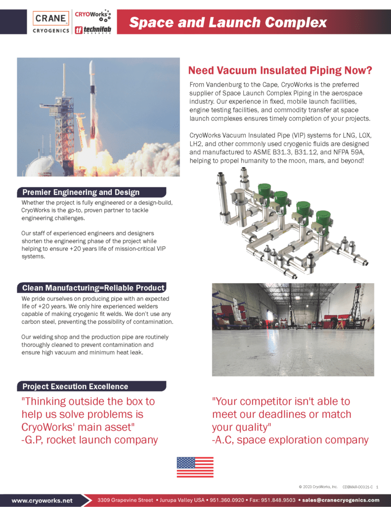 Space Launch Complex Piping 6 5 25 CDBMAR 00321 C CRANECryogenics Page 1