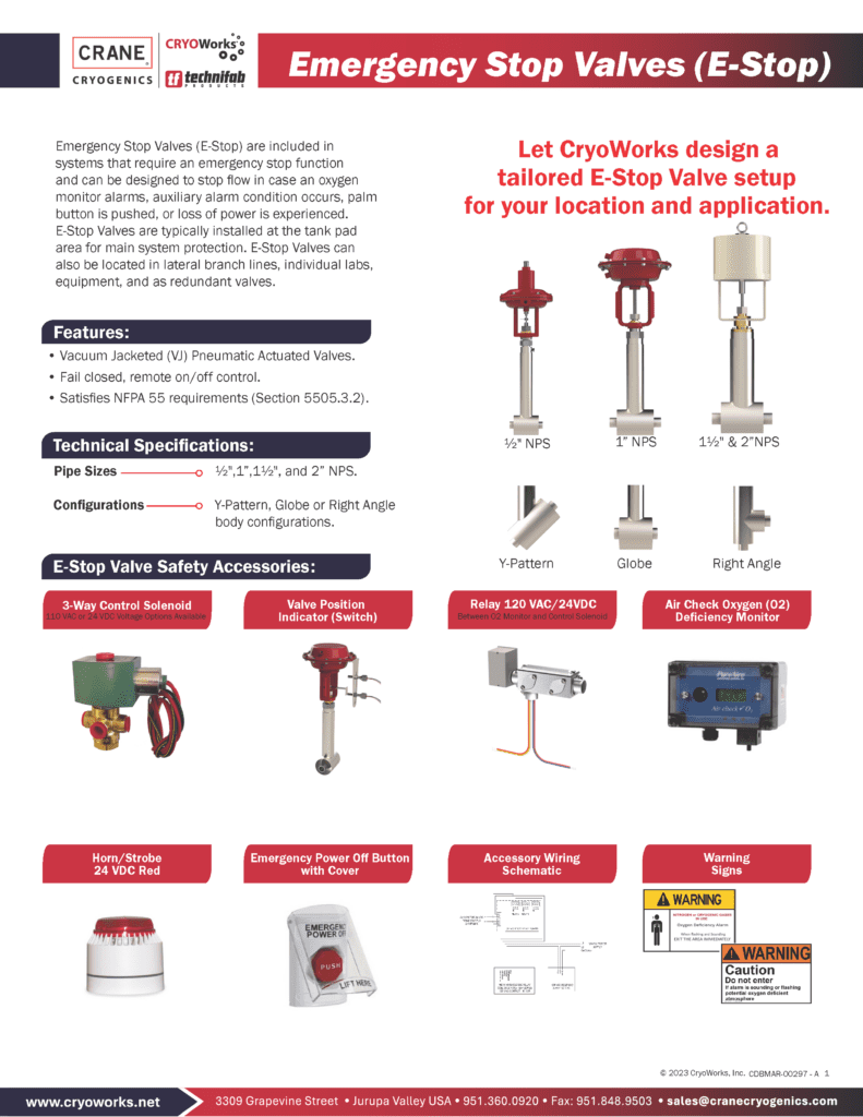 VJ E Stop Valve with Accessories 2 4 25 CDBMAR 00297 A CRANE Cryogenics
