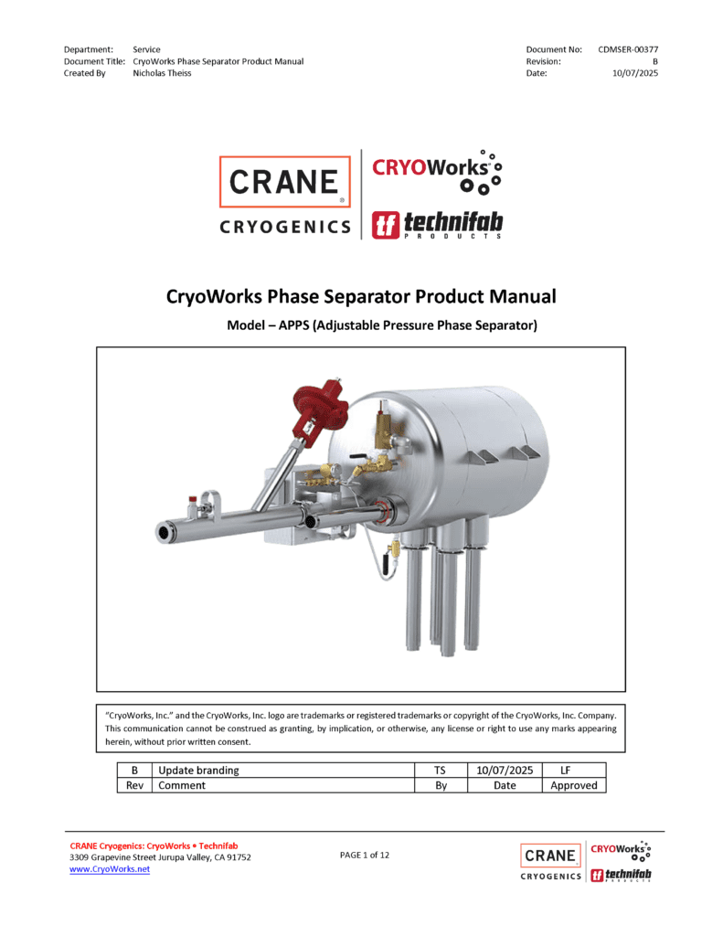 CDMSER 00377 APPS Product Manual RevB Page 01